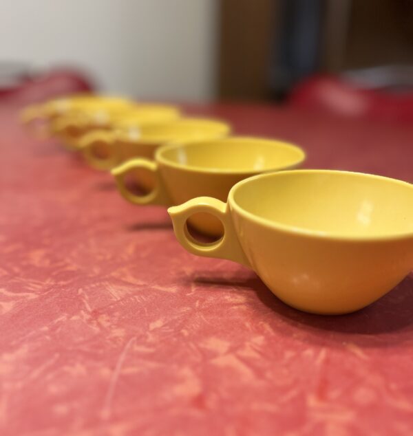 Vintage Yellow 1950s-1960s Melamine Melmac Coffee Cups - Image 2
