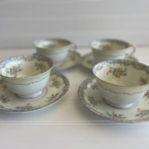 Vintage Noritake Naomi Tea Cups & Saucers – Set of 4