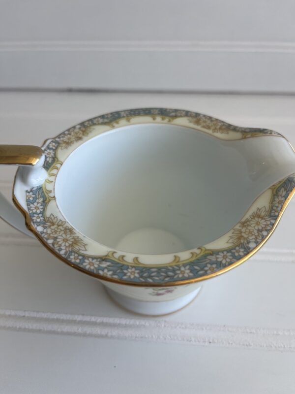 Vintage NORITAKE NAOMI Creamer Floral with Gold Border 1940s - Image 2