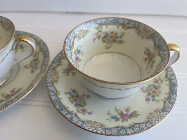 Vintage Noritake Naomi Tea Cups & Saucers – Set of 4 - Image 3