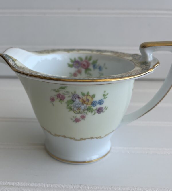 Vintage NORITAKE NAOMI Creamer Floral with Gold Border 1940s - Image 6
