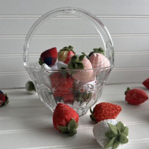 Vintage Block Lead Crystal Basket – Tulip Garden Design | Made in Poland