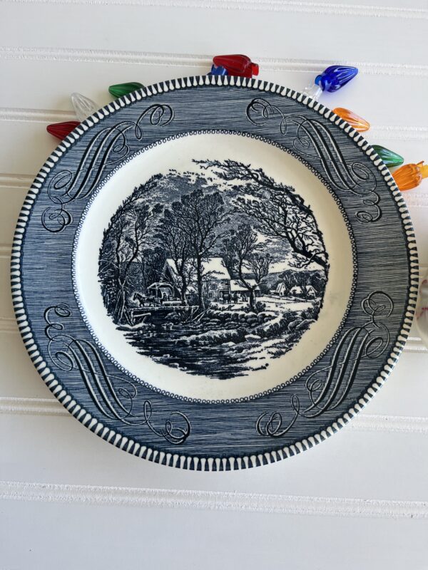Vintage Royal China Currier & Ives Dinner Plate – “The Old Grist Mill” (10")