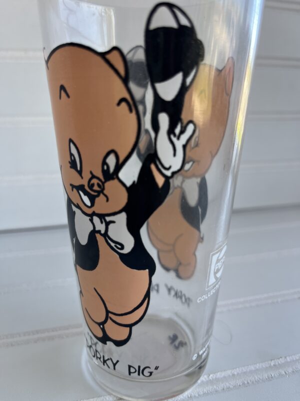 Porky Pig Looney Tunes Warner Bros character glasses drink tumblers Pepsi promo 1973 - Image 3