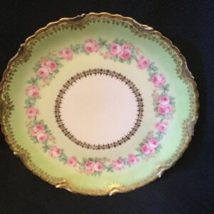 Vintage Bawo and Dotter Limoges Salad Plate – Pink Roses & Gold, c. Late 1800s