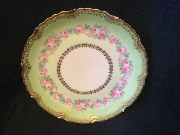 Vintage Bawo and Dotter Limoges Salad Plate – Pink Roses & Gold, c. Late 1800s