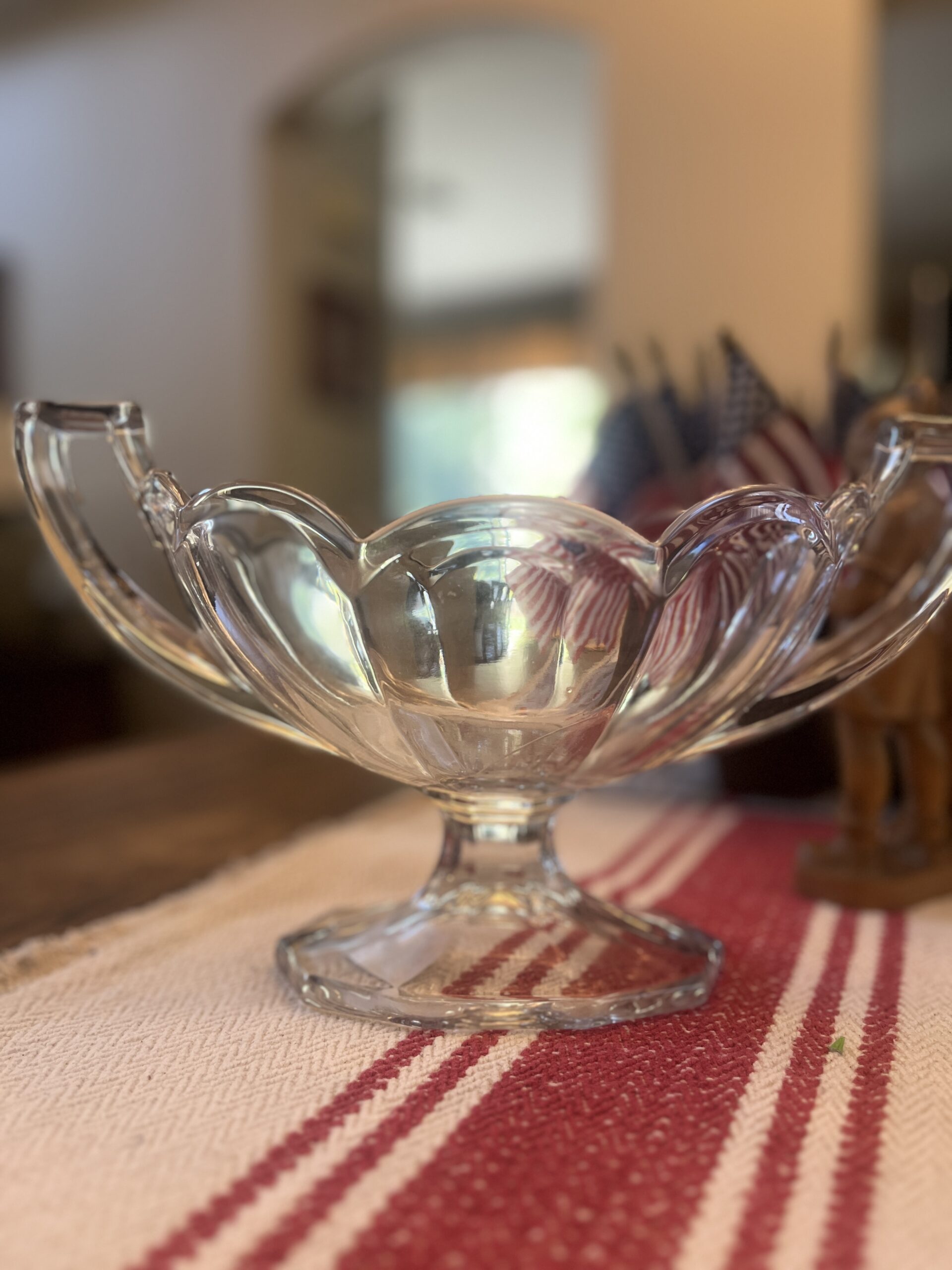 Vintage Lead Crystal Handled Pedestal Vase – Chippendale Style - Image 4