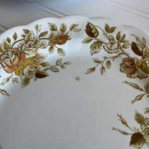 Antique Rose Staffordshire Ironstone Plates – Set of 5 (7 3/4″)