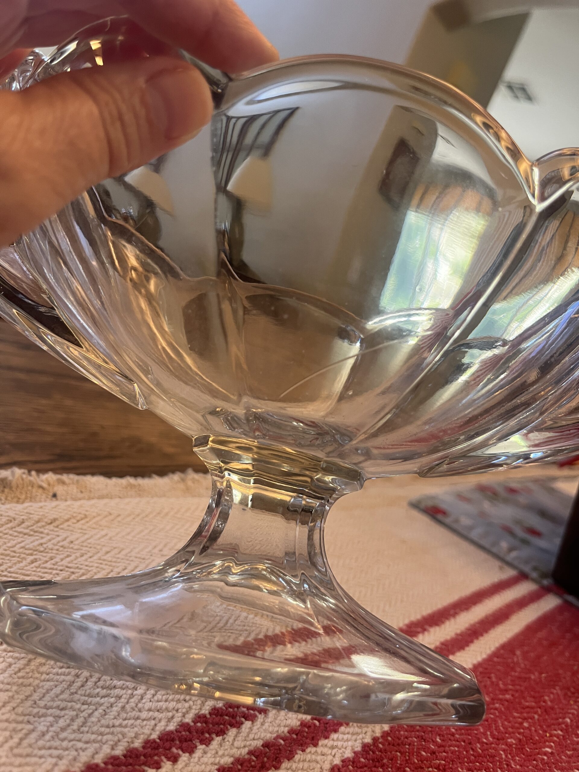 Vintage Lead Crystal Handled Pedestal Vase – Chippendale Style - Image 2