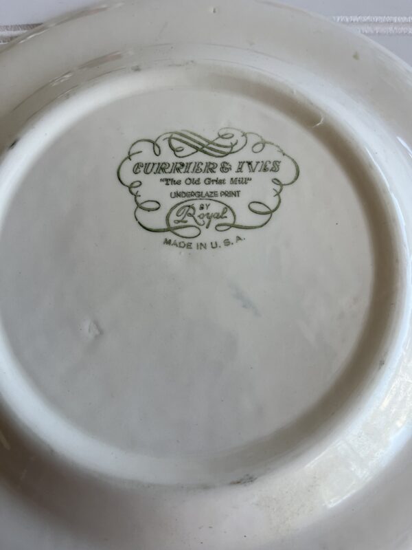 Vintage Royal China Currier & Ives Dinner Plate – “The Old Grist Mill” (10") - Image 3
