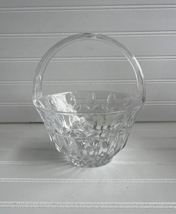 Vintage Block Lead Crystal Basket – Tulip Garden Design | Made in Poland - Image 2