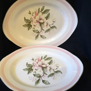 Vintage Homer Laughlin Eggshell Nautilus Platter – Pink Magnolia / Pink Petal (11 5/8″)